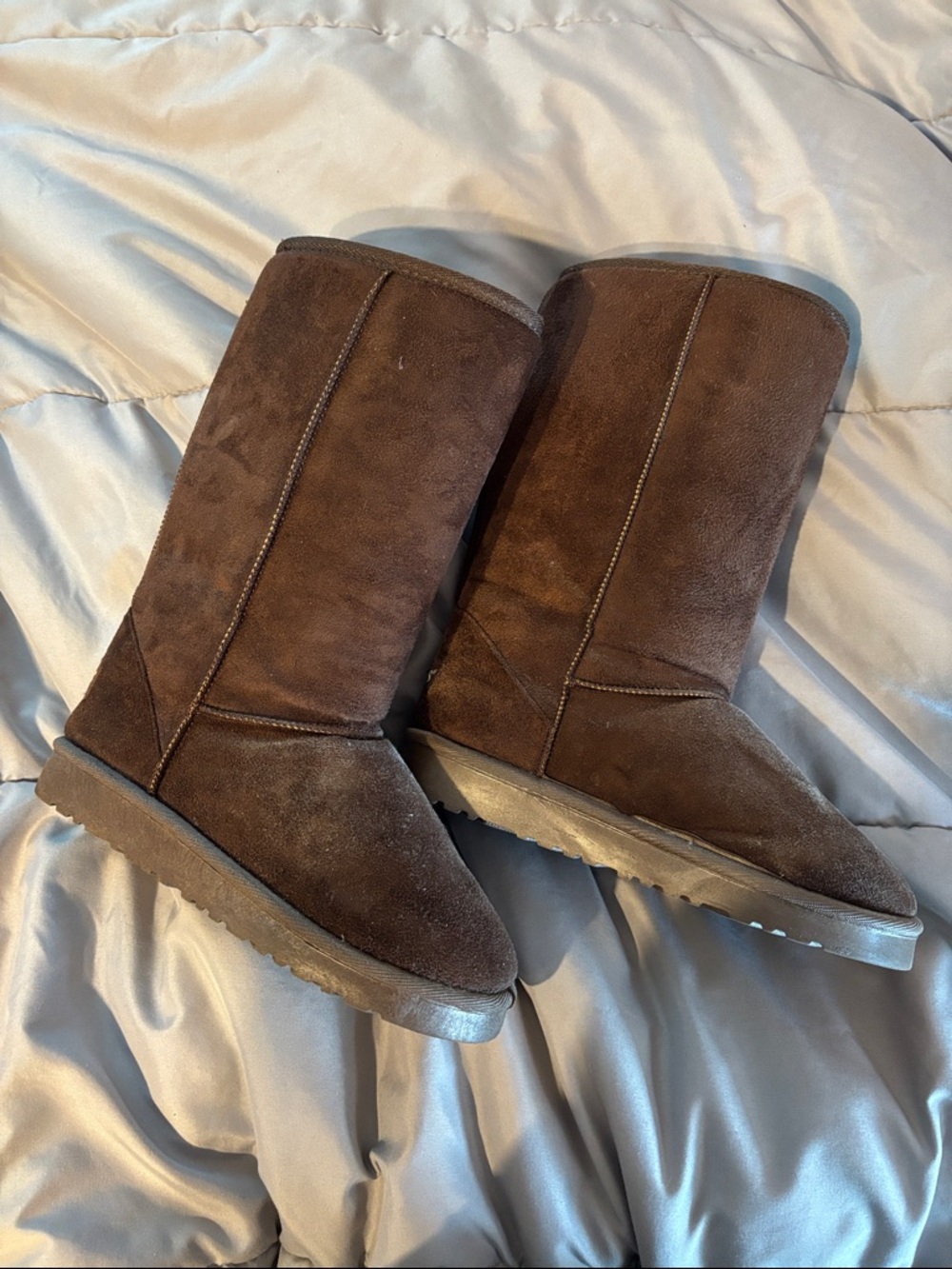 Classic Chestnut Suede Mid-Calf Boots